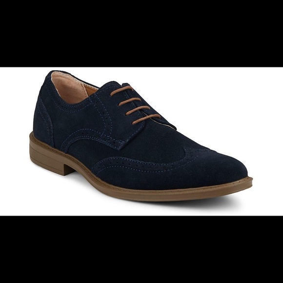 Calvin Klein Blue Sued Wingtip Shoes 